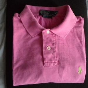 RALPH LAUREN PINK POLO TOP MEDIUM